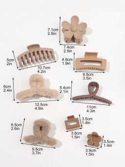 8Pcs Autumn Winter Pink Fashion Hair Accessories for Women 4.9Inch Large Hair Claw Clips,Matte Banana Clip,Strong Hold Jaw Clip