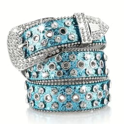 Punk Rhinestone Women's Belts for Jeans Luxury Famous Brand Studded Belt Female Waist Belt for Women Gothic Y2K Gold Silver Pink