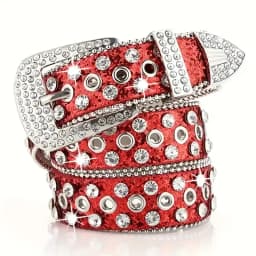 Punk Rhinestone Women's Belts for Jeans Luxury Famous Brand Studded Belt Female Waist Belt for Women Gothic Y2K Gold Silver Pink
