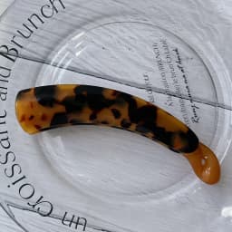 French retro curved banana clip ~ South Korea France leopard-print tortoise shell ponytail clip vertical clip back of the head h