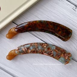 French retro curved banana clip ~ South Korea France leopard-print tortoise shell ponytail clip vertical clip back of the head h