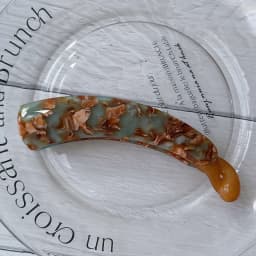 French retro curved banana clip ~ South Korea France leopard-print tortoise shell ponytail clip vertical clip back of the head h
