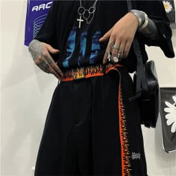 Hip Hop StreetFashion Men's Canvas Belt Male Personalized Casual Flame Belt Designer Belts For Women Cowboy Strap Punk Waistband
