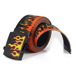 Hip Hop StreetFashion Men's Canvas Belt Male Personalized Casual Flame Belt Designer Belts For Women Cowboy Strap Punk Waistband