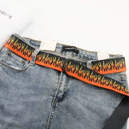 Hip Hop StreetFashion Men's Canvas Belt Male Personalized Casual Flame Belt Designer Belts For Women Cowboy Strap Punk Waistband