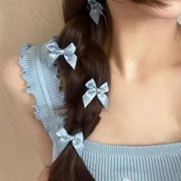 18Pcs women's Sweet Solid Color Mini Bowknot With Hair Clip Girls Ballet Style Ribbon Braided Hair Accessories