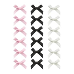18Pcs women's Sweet Solid Color Mini Bowknot With Hair Clip Girls Ballet Style Ribbon Braided Hair Accessories