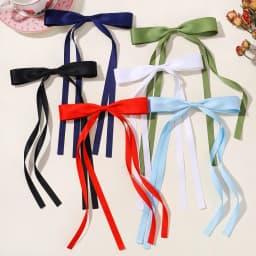 2pcs Long Tassel Ribbon Hairpin Cute Candy Bow Clip for Women Girls Party Gifts Headwear Side Clips Hair Accessories Wholesale