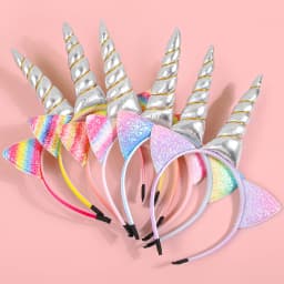 Glitter Cat Ears Headbands Birthday Party Decor Rainbow Cat Ears Hairband Unicorn Headband Kids Children Party Favor Headwear