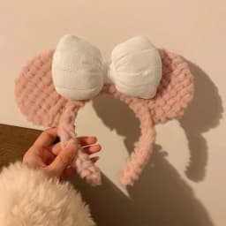 1pc Bow shaped teddy bear ear headband, women's autumn and winter plush cute cartoon face wash headband, hair clip