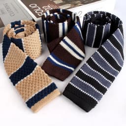 New Trendy British Casual Knitted Ties For Men Narrow Flat 6cm Width Striped Neckties College Boys Shirt Accessories Suit Cravat