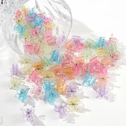 50pcs Mini Transparent Multi-color Butterfly Claw Clip Mini Hairpin Hair Clip Hair Accessories for Girls and Women Headwear
