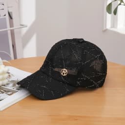 Adjustable Breathable Baseball Caps with Stylish Geometric Pattern - Lightweight Polyester Sun Hats for Spring & Autumn