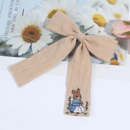 Sweet Girls Embroidered Bunny Bow Hair Clip Women's Fashionable Ribbon Hairpin Chinese Headdress Accessory For Girls Kids