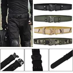 New Style Men's Outdoor Camouflage Tactical Belt - Durable Nylon Wide Waist Belt for Mountaineering, Hiking, Work & Casual Wear