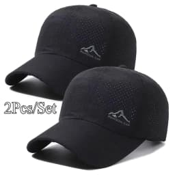2Pcs/Set Outdoor Quick Dry Printed Baseball Cap Snow Mountain Logo Unisex Sports Cap for Travel Hiking Casual Fashion Trend Cap