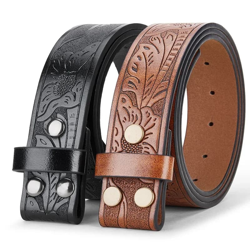 3.8cm Belts Without Buckle Pu Leather Belt Body No Buckle Strap for Smooth Buckle Belt High Quality Male Belts