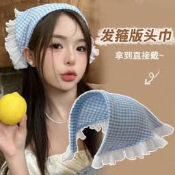 Retro Cute Triangle Turbans Hairband Women Strap Headscarf Lace French Pastoral Style Lolita Headband Headdress Accessories