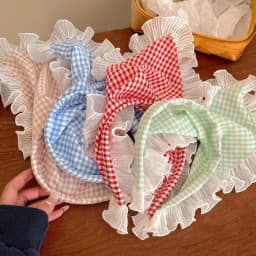 Retro Cute Triangle Turbans Hairband Women Strap Headscarf Lace French Pastoral Style Lolita Headband Headdress Accessories
