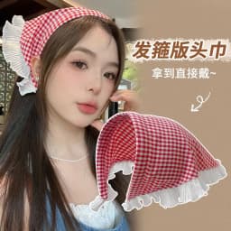 Retro Cute Triangle Turbans Hairband Women Strap Headscarf Lace French Pastoral Style Lolita Headband Headdress Accessories