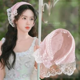 Retro Cute Triangle Turbans Hairband Women Strap Headscarf Lace French Pastoral Style Lolita Headband Headdress Accessories