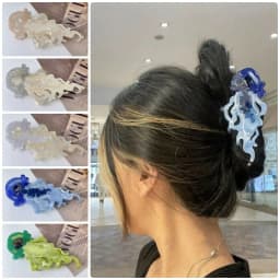 1Pcs New Shark Jellyfish Hair Clip Acetate Labge Marine Life Hair Claw Summer Beach Colorful Hair Accessories Women Girls