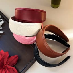 New 2025 Retro PU Leather Hairbands Wide Turbans Non-slip Hoop Headband Elegant Hair Accessories Women Girls Fashion Items Gifts