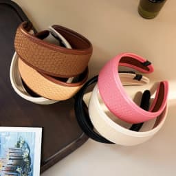 New 2025 Retro PU Leather Hairbands Wide Turbans Non-slip Hoop Headband Elegant Hair Accessories Women Girls Fashion Items Gifts