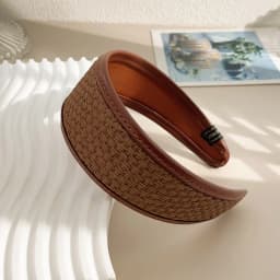 New 2025 Retro PU Leather Hairbands Wide Turbans Non-slip Hoop Headband Elegant Hair Accessories Women Girls Fashion Items Gifts