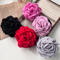 5pcs Fashion Fabric Rose Flower Hair Claw Clip For Women Elegant Colorful Big Hair Clips Grab Hairpins Set Girl Hair Accessories