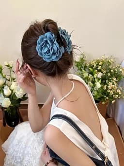 5pcs Fashion Fabric Rose Flower Hair Claw Clip For Women Elegant Colorful Big Hair Clips Grab Hairpins Set Girl Hair Accessories