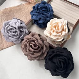 5pcs Fashion Fabric Rose Flower Hair Claw Clip For Women Elegant Colorful Big Hair Clips Grab Hairpins Set Girl Hair Accessories