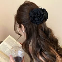 5pcs Fashion Fabric Rose Flower Hair Claw Clip For Women Elegant Colorful Big Hair Clips Grab Hairpins Set Girl Hair Accessories