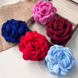 5pcs Fashion Fabric Rose Flower Hair Claw Clip For Women Elegant Colorful Big Hair Clips Grab Hairpins Set Girl Hair Accessories