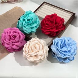 5pcs Fashion Fabric Rose Flower Hair Claw Clip For Women Elegant Colorful Big Hair Clips Grab Hairpins Set Girl Hair Accessories