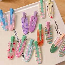 2Pcs/Pair Acrylic Sakura Pink Seamless Hair Clip Women No Bend Bangs Clip Duckbill Clip Hairpins Hair Accessories Women Girls