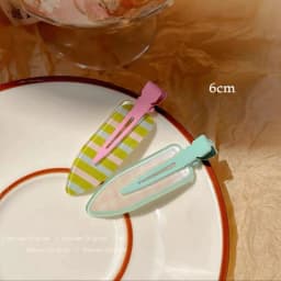 2Pcs/Pair Acrylic Sakura Pink Seamless Hair Clip Women No Bend Bangs Clip Duckbill Clip Hairpins Hair Accessories Women Girls