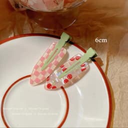 2Pcs/Pair Acrylic Sakura Pink Seamless Hair Clip Women No Bend Bangs Clip Duckbill Clip Hairpins Hair Accessories Women Girls
