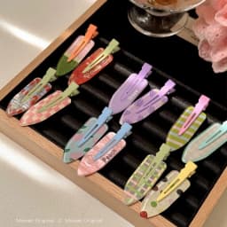 2Pcs/Pair Acrylic Sakura Pink Seamless Hair Clip Women No Bend Bangs Clip Duckbill Clip Hairpins Hair Accessories Women Girls