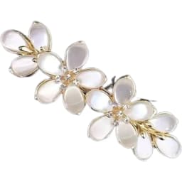 1pcs White Flower Imitation Pearl Hair Clip Boutique Opal Design Stylish Horizontal Clip for Women’s Fashion Hair Accessories