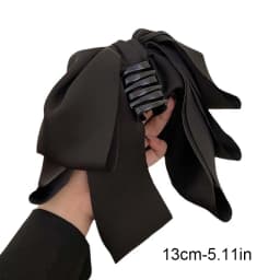 1pc New French Elegant Satin Black Big Bow Hairband High Forehead Wash Hair Band Wrinkle