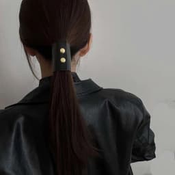 Hair Accessories Girl's Headwear Hair Wrap Korean Style Hair Cuff Ponytail Holder PU Leather Hair Band Women's hair clips