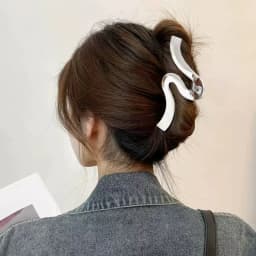 Imitation Metal Silver High-Grade Large Size Head Clip Hair Accessories For Women