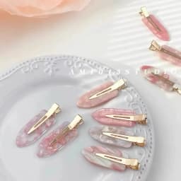 2pcs Simple Sakura Pink Seamless Hair Clip Women Acetate Sheet No Bend Bangs Clip Duckbill Clip Hairpins Hair Styling Tool