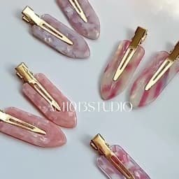 2pcs Simple Sakura Pink Seamless Hair Clip Women Acetate Sheet No Bend Bangs Clip Duckbill Clip Hairpins Hair Styling Tool