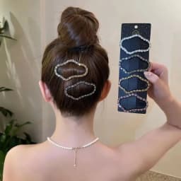 2pcs Women Hairpin Full Diamond Cloud Shaped Back Head Hairpin Broken Hairs Finishing Headdress Grab Clips Rhinestones Headwears