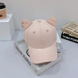 2025New Adjustable Hat Solid Color Cute Cat Ears Baseball Cap Trendy Cartoon Dad Hat Casual Couple Sun Hats For Women