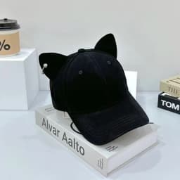2025New Adjustable Hat Solid Color Cute Cat Ears Baseball Cap Trendy Cartoon Dad Hat Casual Couple Sun Hats For Women