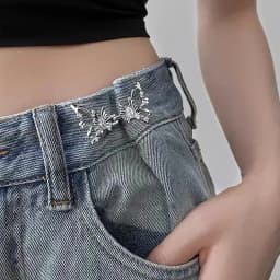 New Butterfly Waist Buckle Fashionable and Simple Waist Accessory Detachable Non Stitching Button