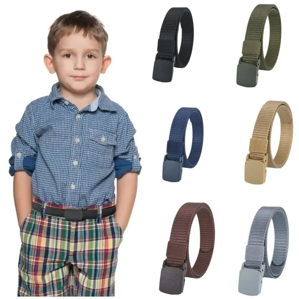 New Kids 2.5cm Width Belt Children Military Unisex Canvas Automatic Buckle Nylon Belt Outdoor Tactical Canvas 90cm